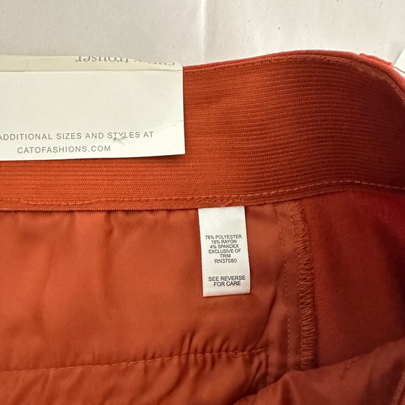 Cato Size 16 Curvy Fit Stretch Waist Burnt Orange Trousers - Picture 7 of 7